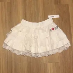 新品　チャオパニック　Ciaopanic ボリュームフリルレースミニスカート　白