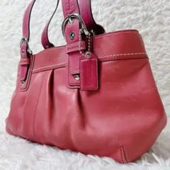 COACH Soho Leather Tote Purple archive - メルカリ