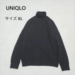 ユニクロ カシミヤ100% タートルネックセーター ニット XL 黒 ブラック