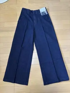 UNIQLO ワイドトラウザージーンズ M ネイビー【週末限定お値下げしました】