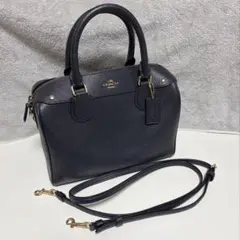 COACH ミニボストン　ショルダー　ネイビー