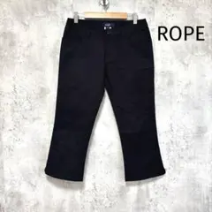 【ROPE】七分丈カジュアルパンツ ブラック 薄手 きれいめのサムネイル