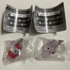 ガチャ　サンリオ クリスタルめじるしアクセサリー 2種セット　キティ　マイメロ
