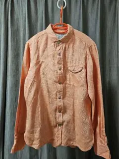 ​【極美品】Junmen リネン100%シャツ オレンジ M 光沢 麻のサムネイル