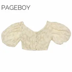 美品PAGEBOY レースジャガード ショートブラウス F コルセット風 春夏