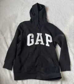GAP フルジップパーカー　フーディー　ロゴ　ブラック　黒　短丈　y2k XXL