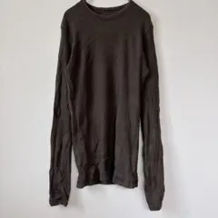 ZARA MAN ワッフル地 ロングTシャツ M チャコールグレー 長袖