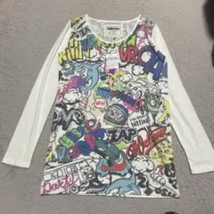 未使用】デシグアル総柄 長袖シャツ ホワイト バタフライ 花柄 - メルカリ
