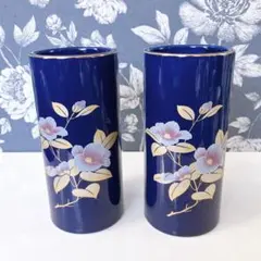 花瓶 花立 仏具 仏壇 2個セット 花柄 フラワーベースのサムネイル