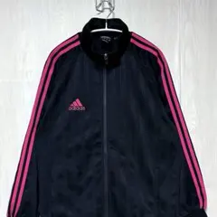 adidas アディダス バックロゴ トラックジャケット ブラック/ピンク M