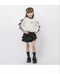 キッズ フリル ミニスカート(パンツ) ブラックのサムネイル