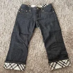 Burberry Blue Label ダークデニム クロップドパンツ