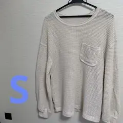 SHEIN クリーム色 レディース長袖ニットセーター シンプル