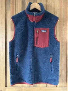 Patagonia フリースベスト ネイビー/レッド