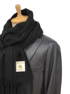 【純正ベビーカシミヤ100%】FUKAKI ブラックマフラー ロング日本製 新品