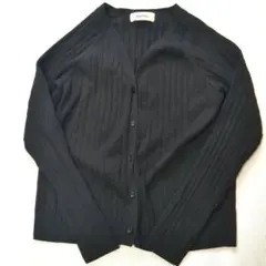 【美品】ミラオーウェンニットトップス黒0細見え美シルエット通勤上品人気春夏のサムネイル
