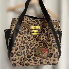 キティちゃん トートバッグ　豹柄 バルーンエコバッグ マザーバッグ　ナイロン