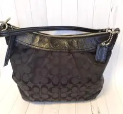COACH ホーボー ショルダーバッグ シグネチャー 肩掛け　エナメル