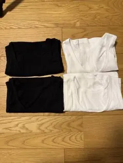 UNIQLO ユニクロ 黒白リブタンクトップ4枚セット