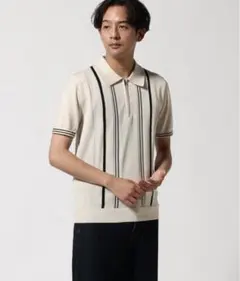 REPUBLIC バナナ・リパブリック ニット ポロシャツ ライン ジップ