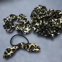 ヒョウ柄ヘアアクセサリー3点セット