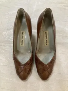 BOTTEGA VENETA ブラウン パンプス イントレチャート ヴィンテージ