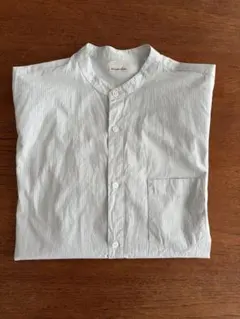 Steven Alan 100/2 コットン ストライプ バンドカラー シャツのサムネイル