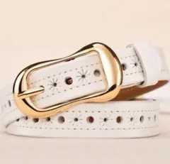 ホワイト レディースベルト 革 柔らかい カジュアルベルト レザーベルト