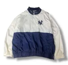 必見★ 90’s New York Yankeesハーフジップナイロンジャケット