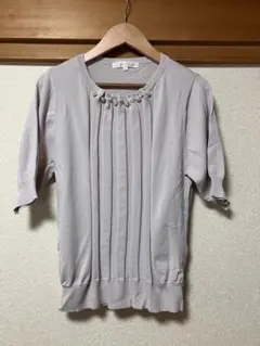 パール付き 半袖トップスのサムネイル