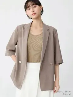 PLST シアーハーフスリーブジャケット BEIGE　Mサイズのサムネイル