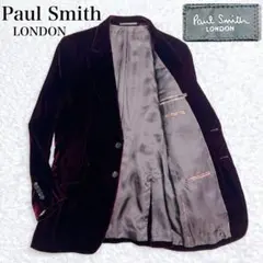 ポールスミス ベロア テーラードジャケット ボルドー ペイズリー裏地 日本製