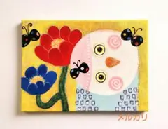 絵画 原画『花咲く夜の話』キャンバス(F4号) ふくろう 月 幸せ 一点もの 原画『花咲く夜の話』キャンバス(F4号) ふくろう 月 幸せ メルヘン