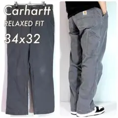 美色 カーハート W34L32 ダックペインターパンツ グレー ゴールデンサイズ