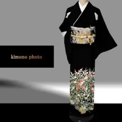 正絹【新品、未使用】６点フルセット【トールサイズ】極上逸品 作家物手描友禅黒留袖 正絹【新品、未使用】6点フルセット【トールサイズ】極上逸品 作家物
