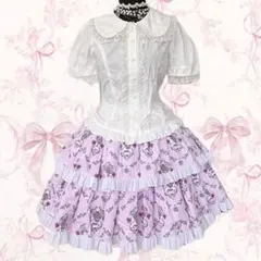 希少 h.naoto FRILL 総柄 リボン パニエ フリルスカート ロリィタのサムネイル