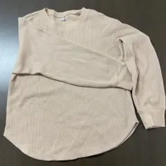 UNIQLO ベージュ ワッフル長袖トップス S