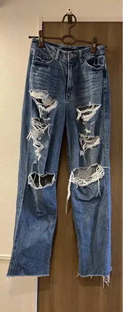 JEANASIS ダメージ加工デニムパンツ