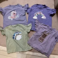 GUキッズ Tシャツ 4枚セット 120フリル袖 スパンコール かわいい