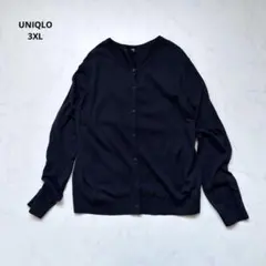 UNIQLO UVカットクルーネックカーディガン ネイビー3XL⚪︎465484