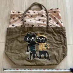 LALACUB猫柄バッグ　ママバッグ　軽量　猫好きさん