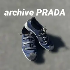 y2k 00s PRADASPORTS ベルクロ スエード メッシュ スニーカー