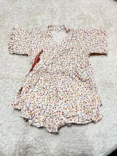 花柄コットン甚平 キッズ浴衣　キッズ甚平　90