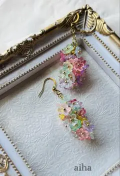 花モチーフ ピアス