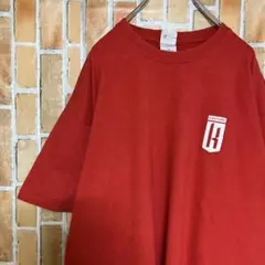 993 古着カレッジGILDANギルダン半袖TシャツXLゆるだぼワンポイント赤色