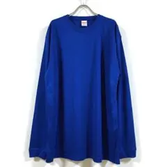 新品 ビッグ ドライ シルキータッチ 長袖 Tシャツ メンズ ブルー 2XL