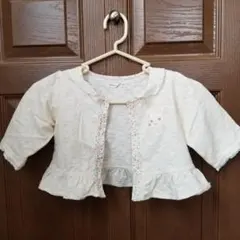 クーラクール　カーディガン　クリーム色　アイボリー　オフホワイト　生地が花柄　1