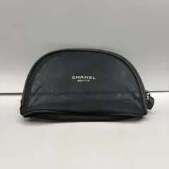 美品✨CHANEL 化粧ポーチ マルチポーチ メッシュ ロゴ ナイロン 黒