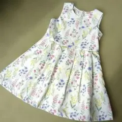 【petit main】花柄ノースリーブワンピース120size