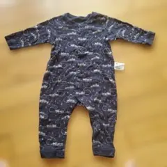 UNIQLO ベビー ロンパース 80cm 列車柄 ネイビー